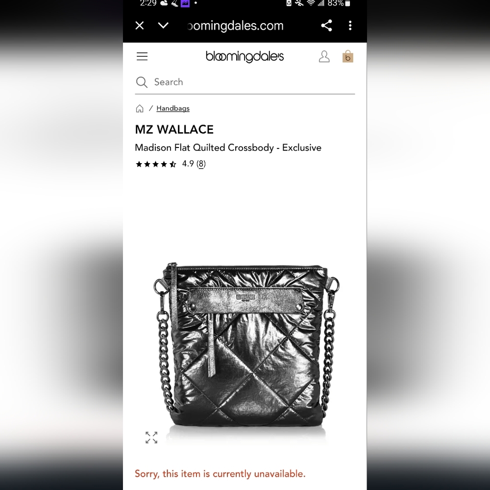 ❤️RESERVED.NWT Retired Rare Madison Flat Quilted Crossbody MZ Wallace - Picture 13 of 13